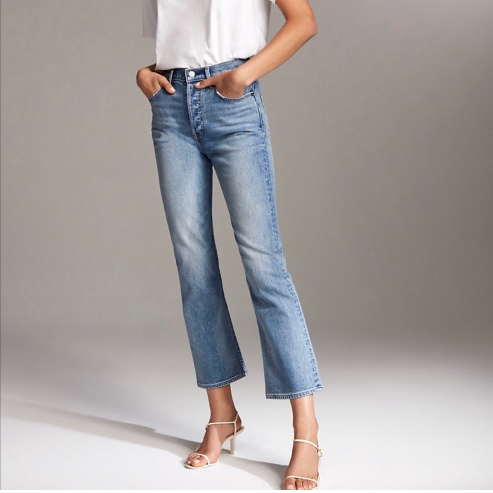 Denim Forum Bailey High Rise Crop Flare Jeans Size 26
